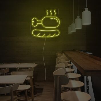 gekochtes Hähnchen mit Brot LED-Neonschild für Restaurant Bar