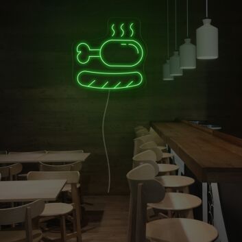 gekochtes Hähnchen mit Brot LED-Neonschild für Restaurant Bar