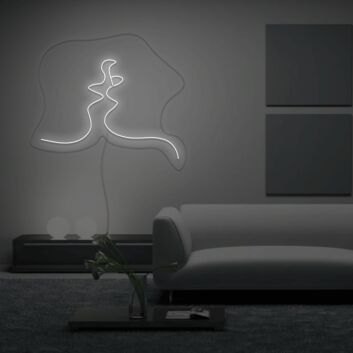 Abstrakte Silhouette eines Kusses LED-Neonschild Wohnzimmer Schlafzimmer