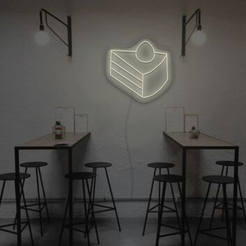 Kuchenstück mit Sahnehaube LED-Neonschild für Café und Bäckerei