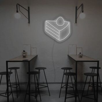 Kuchenstück mit Sahnehaube LED-Neonschild für Café und Bäckerei