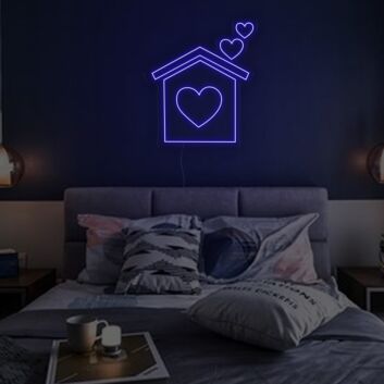 Haus mit Herzsymbol LED-Neonschild Schlafzimmer Wohnzimmer