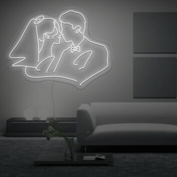 Brautpaar Umriss LED-Neonschild Hochzeit Wohnzimmer