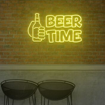 BEER TIME LED-Neonschild für Bar und Club