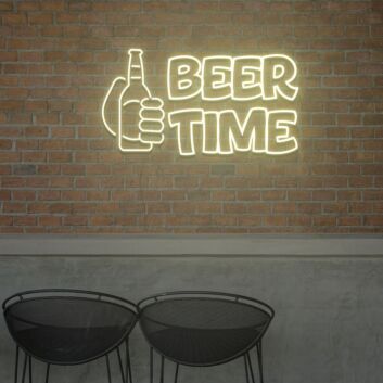 BEER TIME LED-Neonschild für Bar und Club