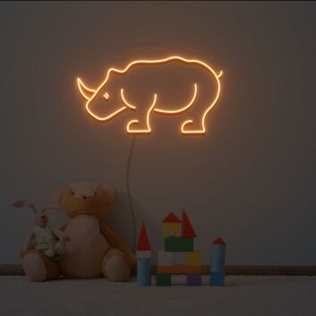 Nashorn LED-Neonschild für Kinderzimmer Wohnzimmer