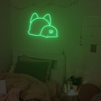 schlafende Katze und Schnecke LED-Neonschild Schlafzimmer Wohnzimmer