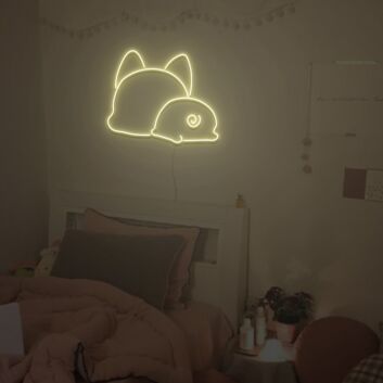 schlafende Katze und Schnecke LED-Neonschild Schlafzimmer Wohnzimmer