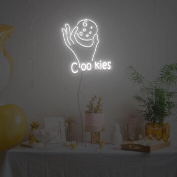 Keks in Hand LED Neonschild für Cafe und Küche