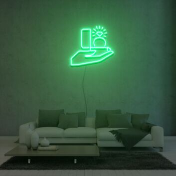 Hand mit Verlobungsring LED-Neonschild für Wohnzimmer und Hochzeitslocation