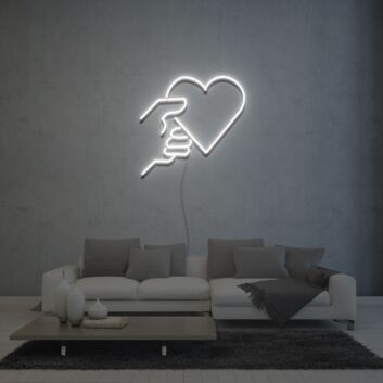 Hand mit Herz LED-Neonschild Wohnzimmer Schlafzimmer