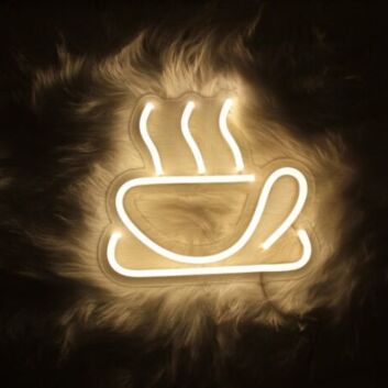 Kaffeetasse mit Dampf LED-Neonschild für Küche Café