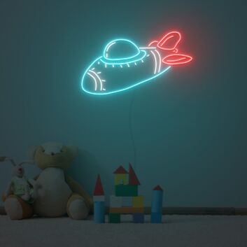 Raumschiff LED-Neonschild für Kinderzimmer