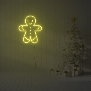 Lebkuchenmann LED-Neonschild für Weihnachten Wohnzimmer