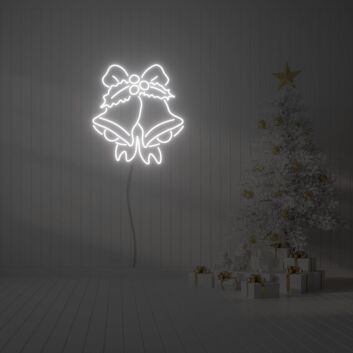 Weihnachtsglocken mit Schleife LED-Neonschild Wohnzimmer Weihnachtsdekoration
