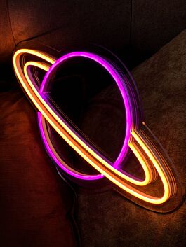 Planet mit Ring LED-Neonschild Wohnzimmer Kinderzimmer