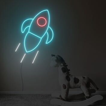 Rakete LED-Neonschild für Kinderzimmer oder Spielzimmer