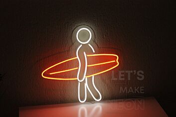 Surfer mit Surfbrett LED-Neonschild Wohnzimmer Bar