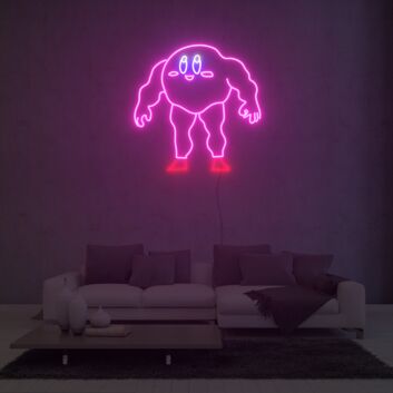 Figur mit muskulösen Armen und Beinen LED-Neonschild für Wohnzimmer Gamingzimmer