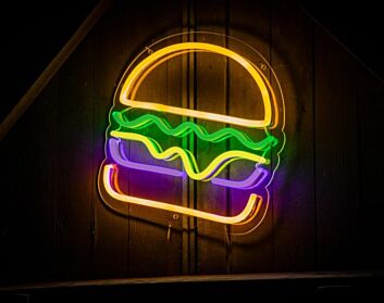 Hamburger LED-Neonschild für Restaurant Küche