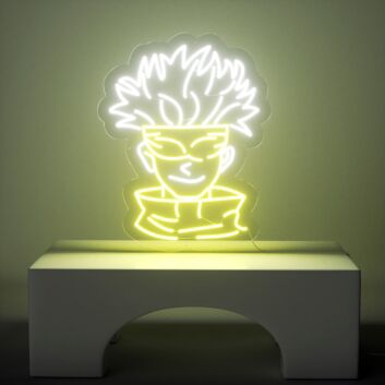 Anime Charakter mit Sonnenbrille LED-Neonschild für Gamingzimmer Jugendzimmer