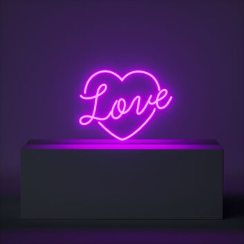 Love LED Neonschild mit Herz für Hochzeit und Eventdekoration