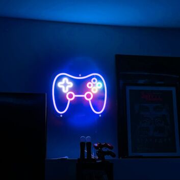 Gaming Controller LED Neonschild als moderne Wanddekoration für Gaming Zimmer Jugendzimmer und Setup