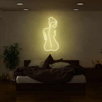 Abstrakte weibliche Körper Silhouette LED Neonschild als moderne Wanddekoration für Schlafzimmer Wohnzimmer und elegante Interieurs
