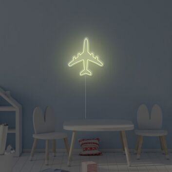 Flugzeug Silhouette LED Neonschild als moderne Wanddekoration für Kinderzimmer Wohnzimmer und stilvolle Interieurs