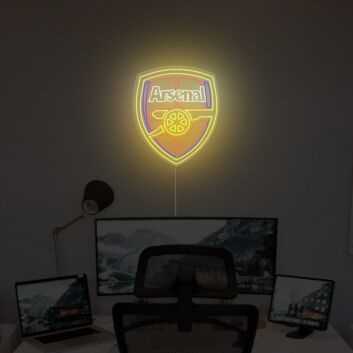 Arsenal Fußball Wappen LED Neonschild als moderne Wanddekoration für Fan Zimmer Gaming Zimmer und Büro