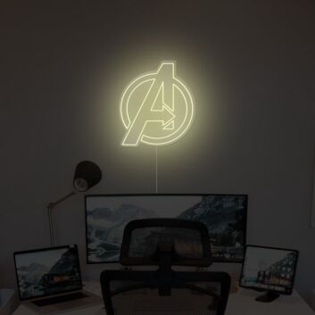 Avengers Logo LED Neonschild als moderne Wanddekoration für Fan Zimmer Gaming Zimmer und Büro