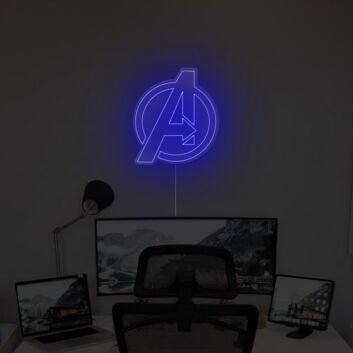 Avengers Logo LED Neonschild als moderne Wanddekoration für Fan Zimmer Gaming Zimmer und Büro