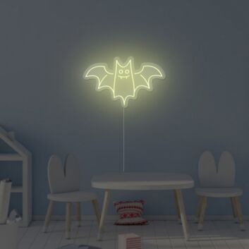 Niedliche Fledermaus LED Neonschild als moderne Wanddekoration für Kinderzimmer Jugendzimmer und stilvolle Interieurs