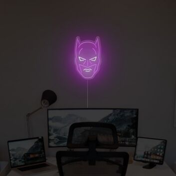 Batman Kopf LED Neonschild als moderne Wanddekoration für Fan Zimmer Gaming Zimmer und stilvolle Interieurs