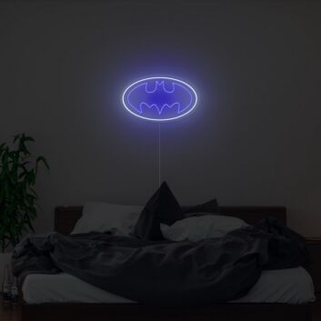 Batman Logo LED Neonschild als moderne Wanddekoration für Fan Zimmer Gaming Zimmer und Schlafzimmer