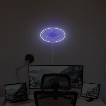 Batman Logo LED Neonschild als moderne Wanddekoration für Fan Zimmer Gaming Zimmer und Schlafzimmer