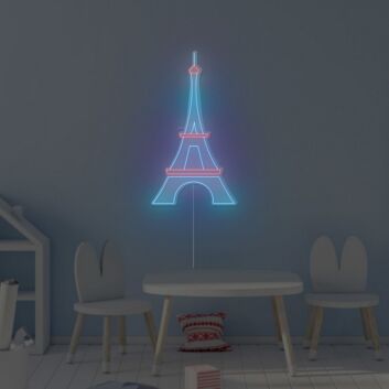 Abstraktes LED Neonschild im Eiffelturm Design für Schlafzimmer Wohnzimmer oder stilvolle Wanddekoration