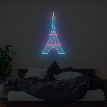 Abstraktes LED Neonschild im Eiffelturm Design für Schlafzimmer Wohnzimmer oder stilvolle Wanddekoration