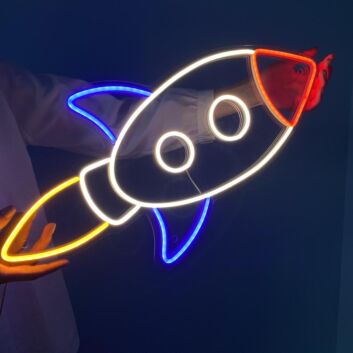 Rakete LED-Neonschild für Kinderzimmer und Gaming