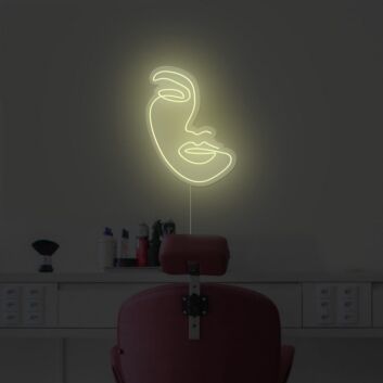 Abstraktes lineares LED Neonschild mit modernem Gesichtsmotiv für Wohnzimmer Schlafzimmer Studio oder stilvolle Wanddekoration