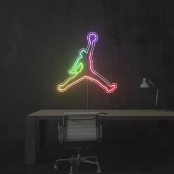 Rotes LED Neonschild Basketball Dunk Silhouette sportliche Wanddekoration für Jugendzimmer Fitnessraum Gaming Room oder moderne Urban Einrichtung