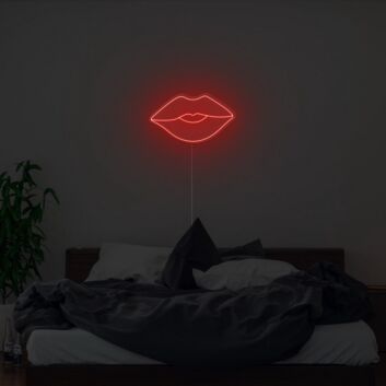 Abstraktes Lippen LED Neonschild moderne Linienkunst stilvolle Wandbeleuchtung für Schlafzimmer Wohnzimmer oder kreatives Interior Design