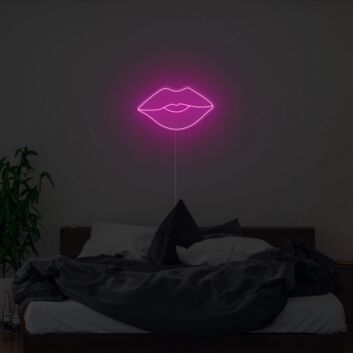 Abstraktes Lippen LED Neonschild moderne Linienkunst stilvolle Wandbeleuchtung für Schlafzimmer Wohnzimmer oder kreatives Interior Design