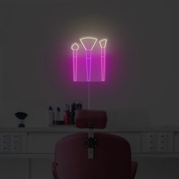 Abstraktes Make Up Pinsel LED Neonschild moderne Linienkunst stilvolle Wandbeleuchtung für Schlafzimmer Studio oder Beauty Raum