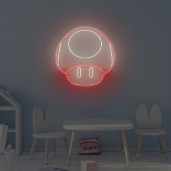 Abstraktes Pilz LED Neonschild Retro Gaming Stil Wandbeleuchtung