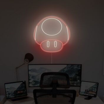 Abstraktes Pilz LED Neonschild Retro Gaming Stil Wandbeleuchtung