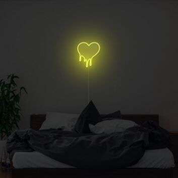 Schmelzendes Herz LED Neonschild mit Tropfeneffekt Moderne Wandbeleuchtung für Schlafzimmer und stilvolle Wohnräume