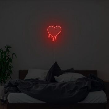 Schmelzendes Herz LED Neonschild mit Tropfeneffekt Moderne Wandbeleuchtung für Schlafzimmer und stilvolle Wohnräume