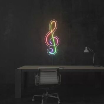 Abstraktes Musik Symbol LED Neonschild mit Farbverlauf Künstlerische Neon Wanddekoration für Wohnzimmer Studio Büro und kreative Räume