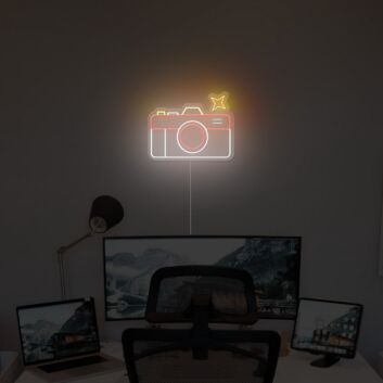 Kamera LED Neonschild Moderne Wandbeleuchtung für Arbeitszimmer Studio kreative Wohnräume und Fotografie Fans
